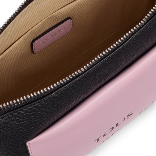 תיק צד TOUS Empire קטן מעור בצבעי שחור וסגול