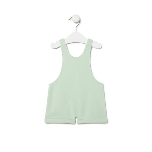 Dungarees-style baby romper in Classic mist