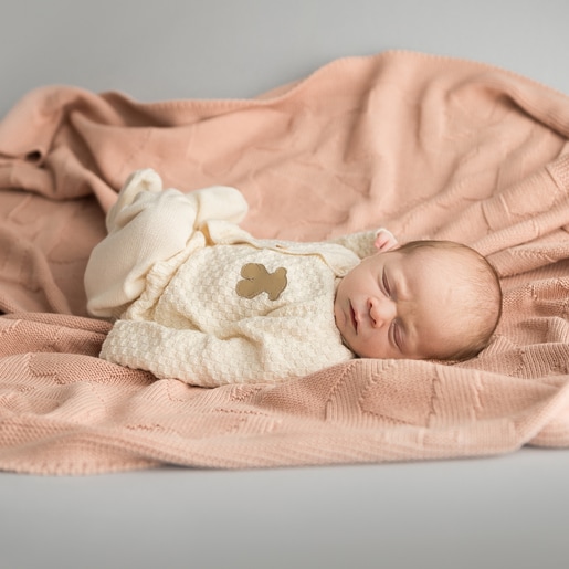 Reversible baby blanket in Nilo Kaos Ecru
