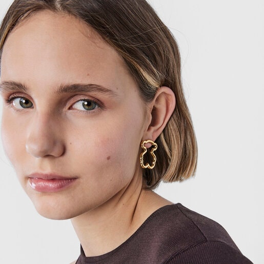 Medium Hold Vermeil Bear Earrings | TOUS