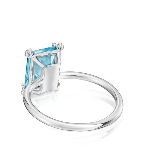 Silver Ring with topaz Color Pills