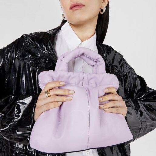 תיק כתף TOUS Cloud בינוני מעור בצבע סגול בהיר