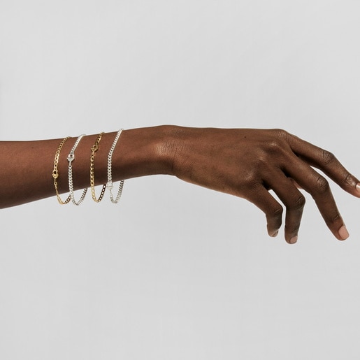 シルバーのカーブチェーン・ブレスレット TOUS MANIFESTO