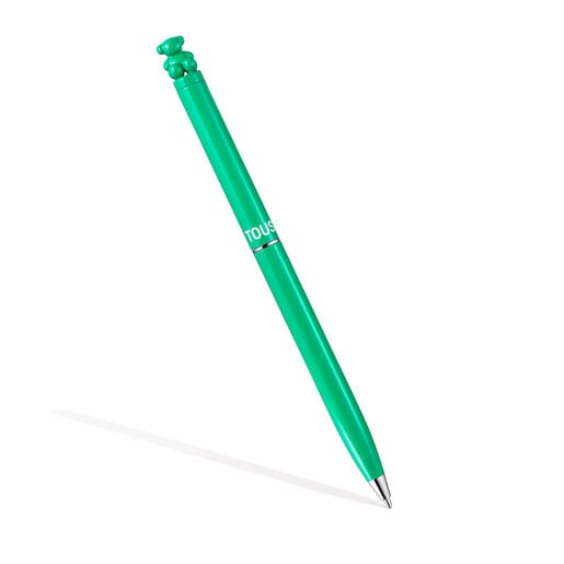 Bolígrafo cromado en color verde con oso Bold Bear