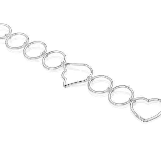 Pulsera cadena de plata y motivos Straight