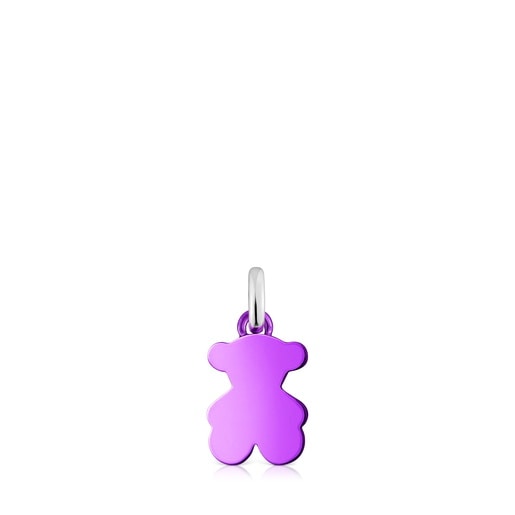 Pendentif ourson en acier lilas petit Sweet Dolls