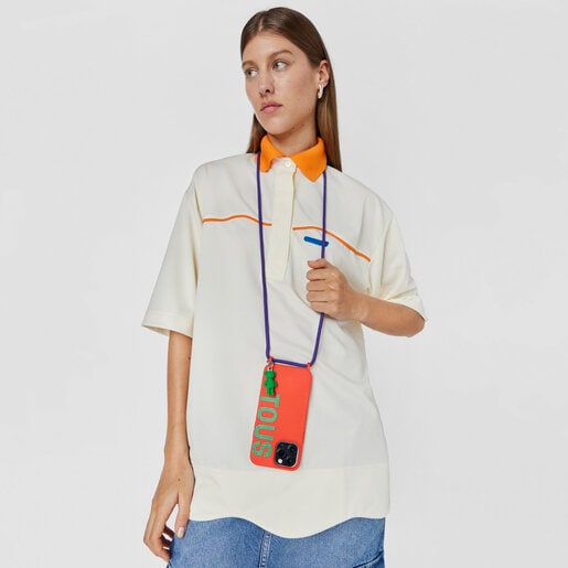 Funda de móvil colgante Delray 13 Pro Max naranja TOUS Rope Bear