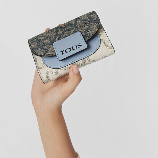 Beige and blue Amaya Kaos Icon Purse