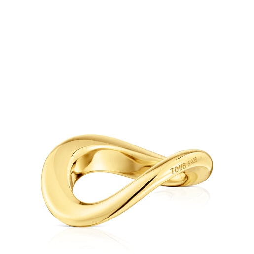 Mały pierścionek ze srebra pokrytego 18-karatowym złotem Galia Basics