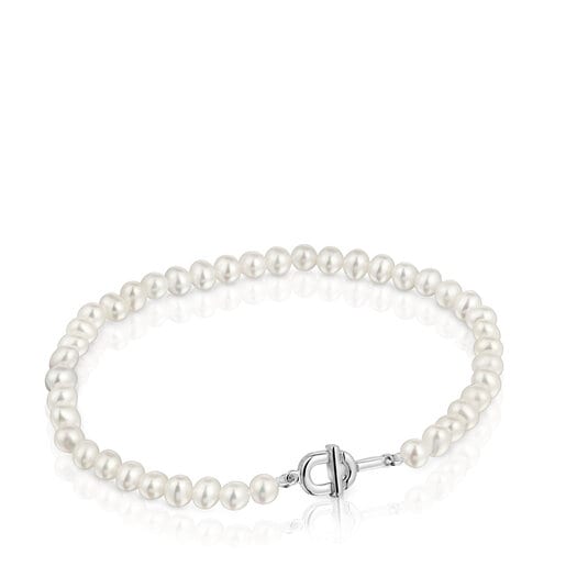 Silver Bracelet with cultured pearls TOUS MANIFESTO