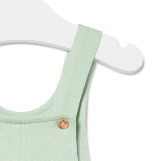 Dungarees-style baby romper in Classic mist