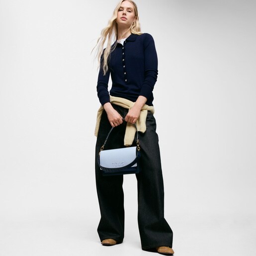 Bandolera mediana azul marino Audree Saffiano