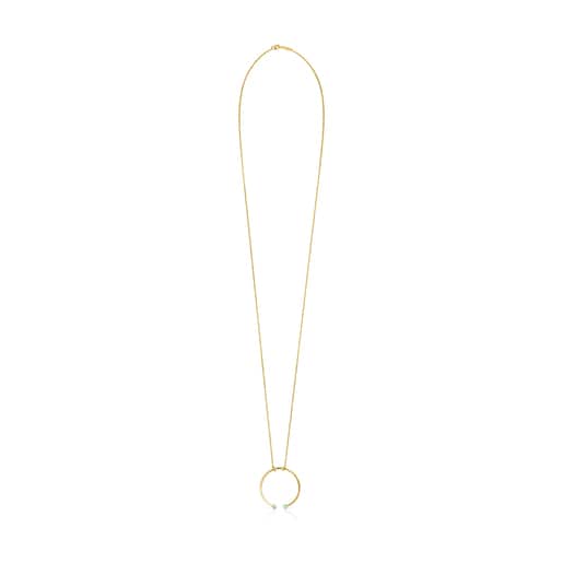 Collar con baño de oro 18 kt sobre plata y cuarcita Batala