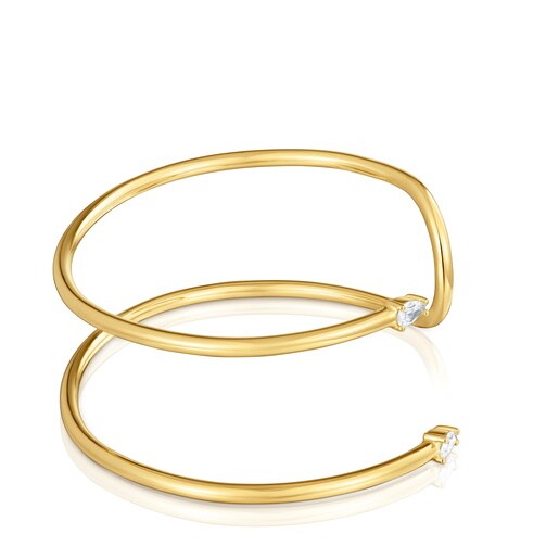 Pulsera esclava con baño de oro 18 kt sobre plata y diamantes creados en laboratorio Lio LGD