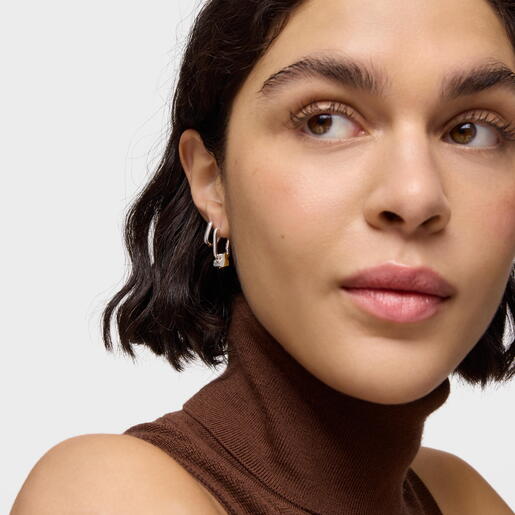 Two-tone Hoop earrings with bear motif TOUS 1950