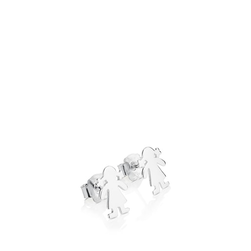 Silver TOUS Basics Earrings Girl motif