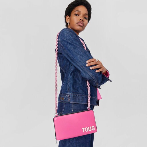 Fuchsia-colored Hanging wallet with cellphone case TOUS Carol