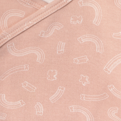 Pack of wrap-over baby bodysuits in Arc pink