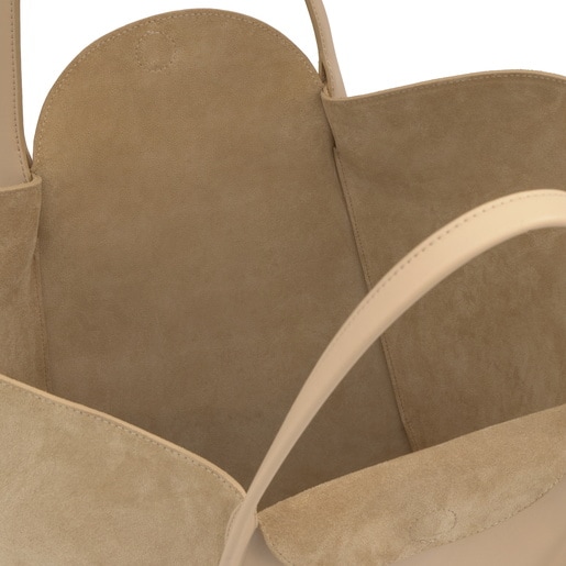 Capazo grande arena de piel TOUS Tulip