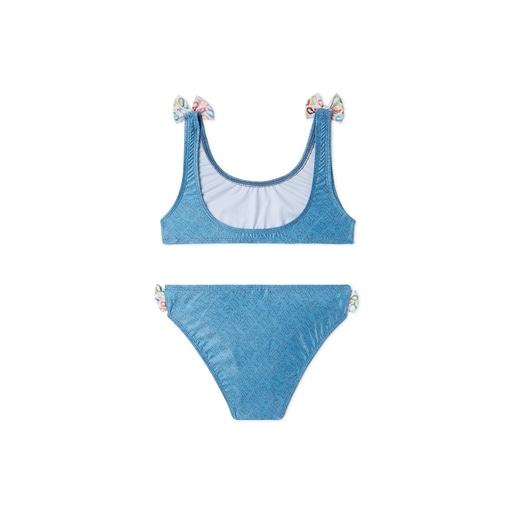 Bikini de menina Logótipo azul