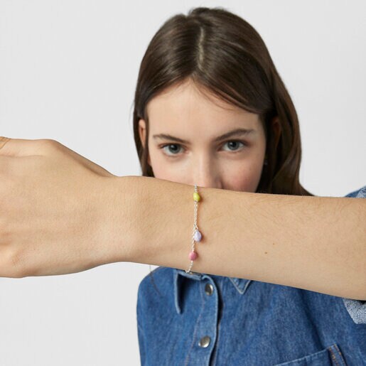 Pulsera de plata y esmalte de colores TOUS Joy Bits