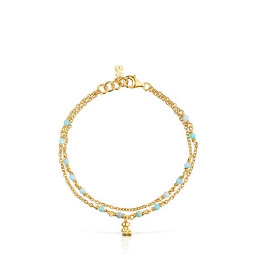 Silver vermeil and amazonite Bracelet Bold Bear | TOUS