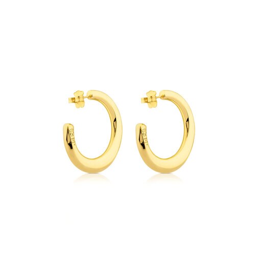 Aretes aro Warm con baño de oro 18 kt sobre plata