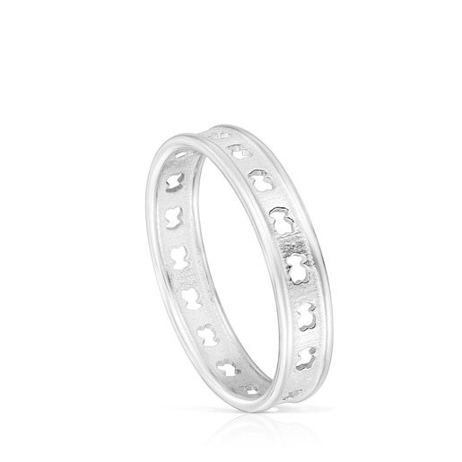 Anillo de plata con siluetas de oso TOUS Bear Row