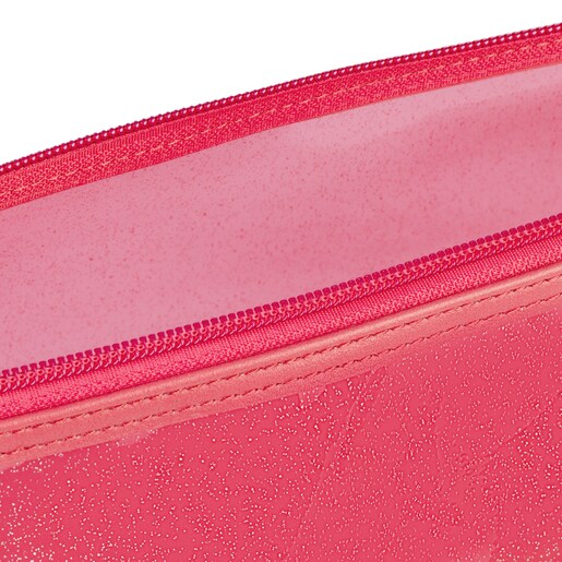 حقيبة يد صغيرة الحجم Kaos Shock باللون الأحمر المرجاني بمطبوعات الفينيل