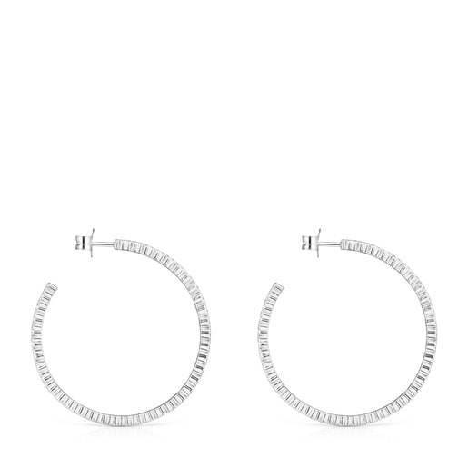 Boucles d’oreilles Straight disco grandes en Argent