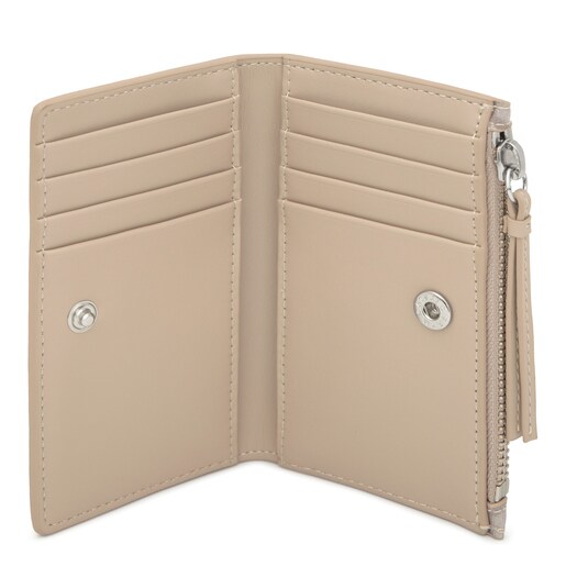 Small sand-colored Card wallet TOUS Double Way Manifesto