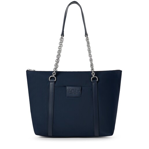 Tote bag grande Empire Soft Chain azul-marinho