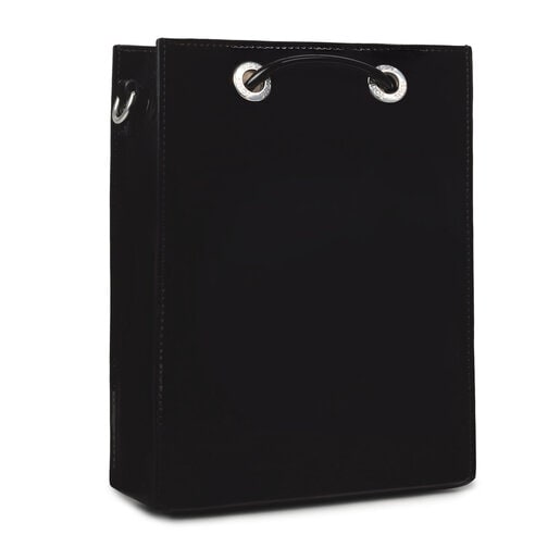 Mini bolsa bandolera Dorp negro y beige