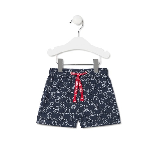 Tous - BoyS Bold Bear Bermudas In Casual Navy Blue - Bavlna