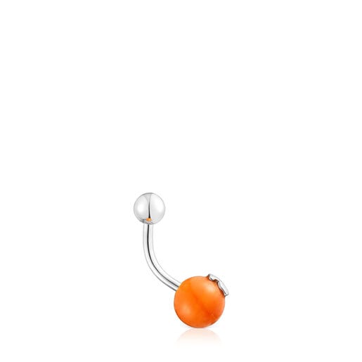 Piercing do pupíku TOUS Icon Glass s oranžovým muránským sklem