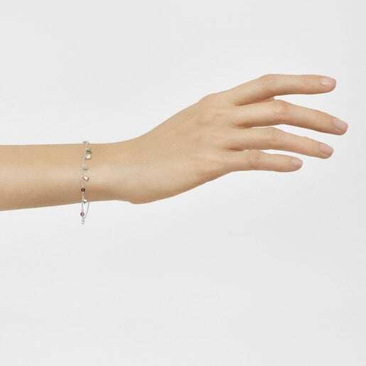 TOUS Silver Bold Motif Bracelet with gemstones and motifs | Plaza Las  Americas