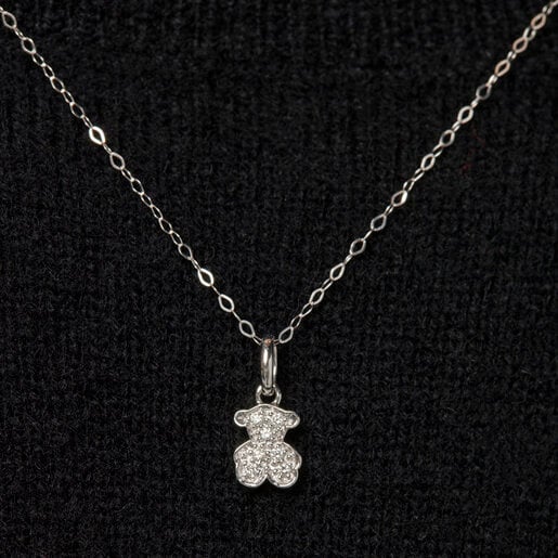 White Gold TOUS Bear Pendant