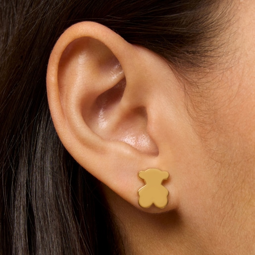 12mm 18kt gold plating over silver Bear earrings Sweet Dolls