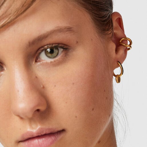 עגילי לואה ורמייל חישוק בשילוב ספירים וירח