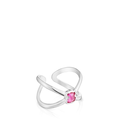 Claws ring en argent et rubis créé en laboratoire Icon Color LGG