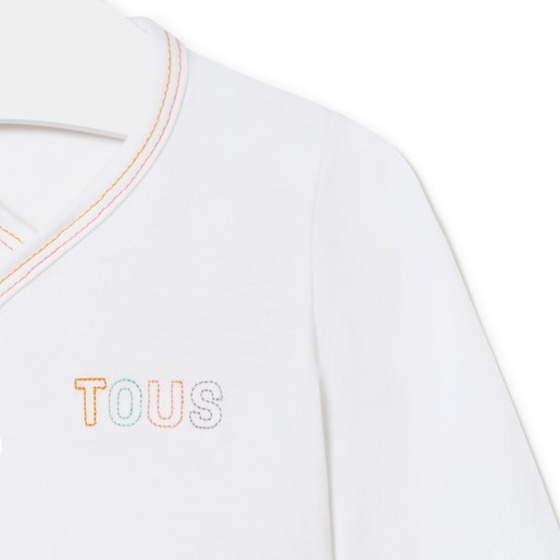 Wrap-over baby t-shirt in plain white
