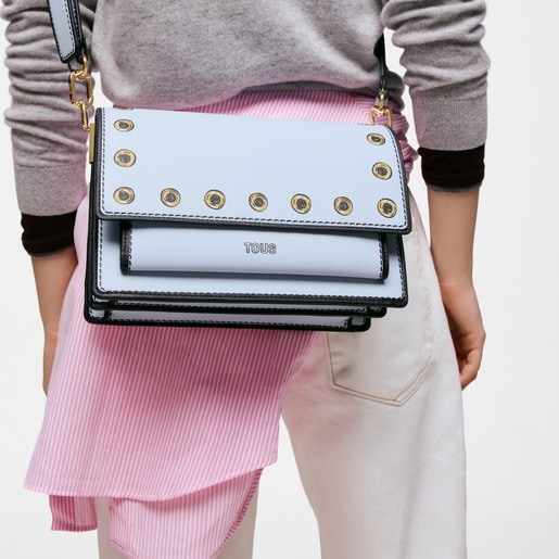 Bandolera mediana azul grisaceo Audree Trampantojo