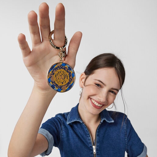 Желтый и синий брелок для ключей Kaos Stamp