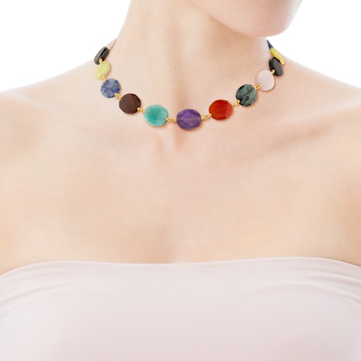 Vermeil Silver Terra Necklace with Gemstones