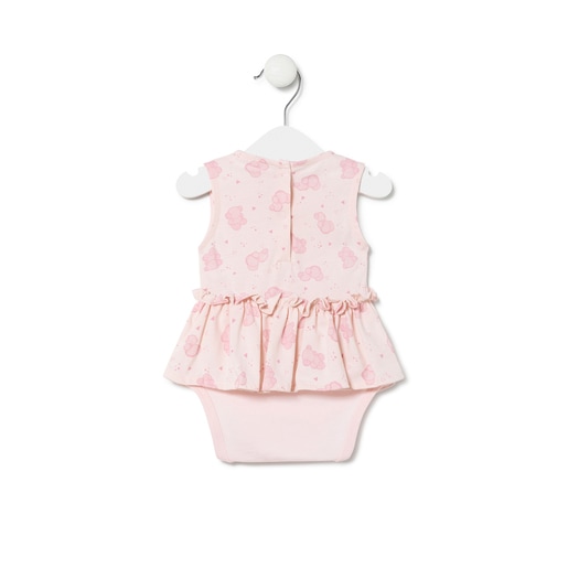 Baby girl's bodysuit with skirt in Pic pink