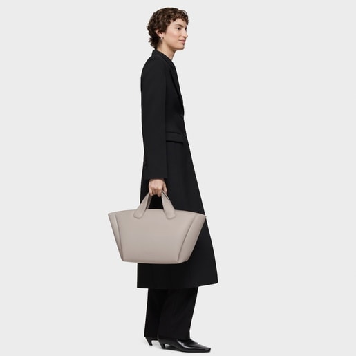 Large taupe Tote bag TOUS Bloom