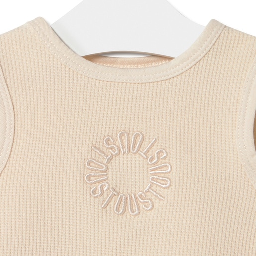 Sleeveless baby t-shirt in Classic ecru