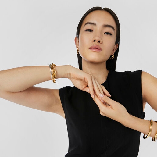 Silver vermeil Bent Bracelet