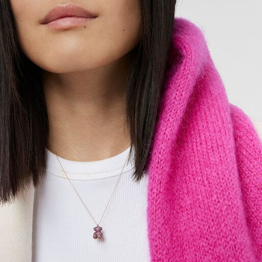 Sapphire and gold Bold Bear necklace