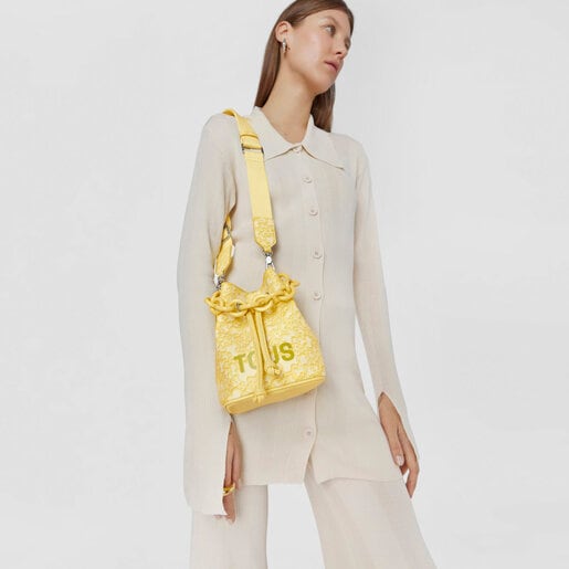 Yellow Kaos Mini Evolution Bucket bag | TOUS